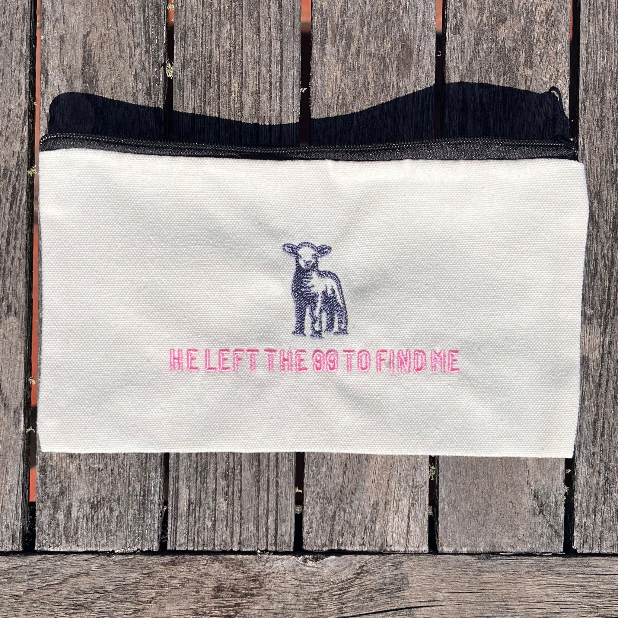 'He left the 99' Canvas Pouch