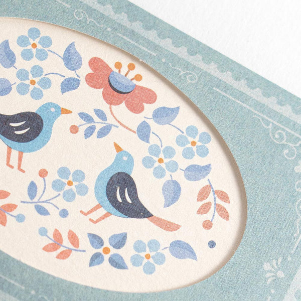 European Antique Markets (Antik Piac) Blue Greeting Cards by NB Co. Japan