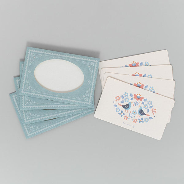 European Antique Markets (Antik Piac) Blue Greeting Cards by NB Co. Japan