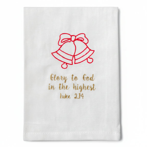 Christmas embroidered napkin bible verse
