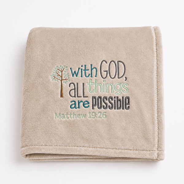 'With God' Throw Rug