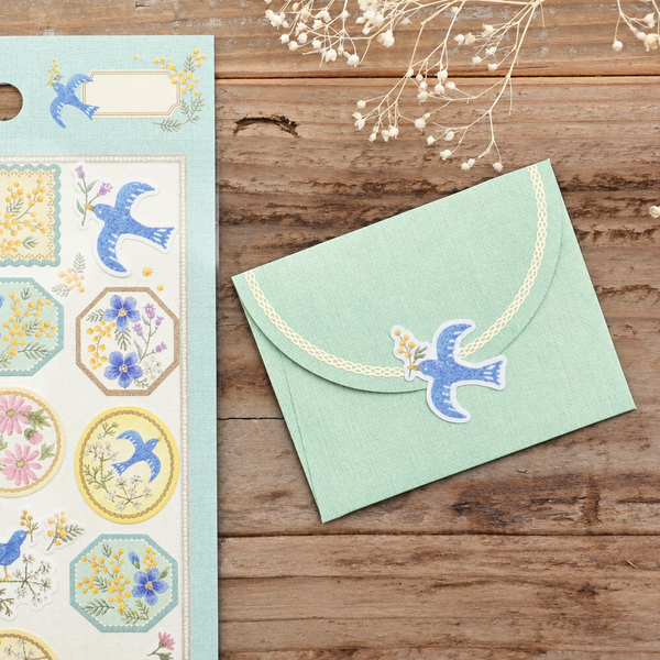 Fleurs et Chance - Blue Bird - Stickers