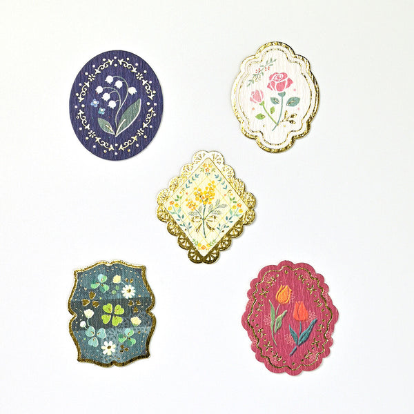 NB Co flake seal stickers flowers
