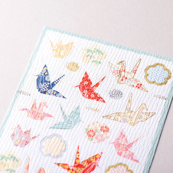 Origami Paper Crane Japanese Stickers Gold Foil NB Co