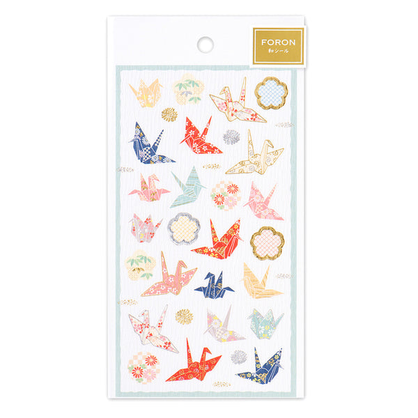 Origami Paper Crane Japanese Stickers Gold Foil NB Co