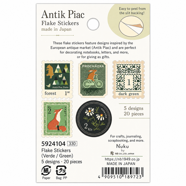 Antik Piac Antique Piak Flake Stickers NB Co Japan