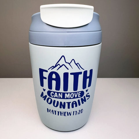 Travel Mug Faith Can move mountains bible verse