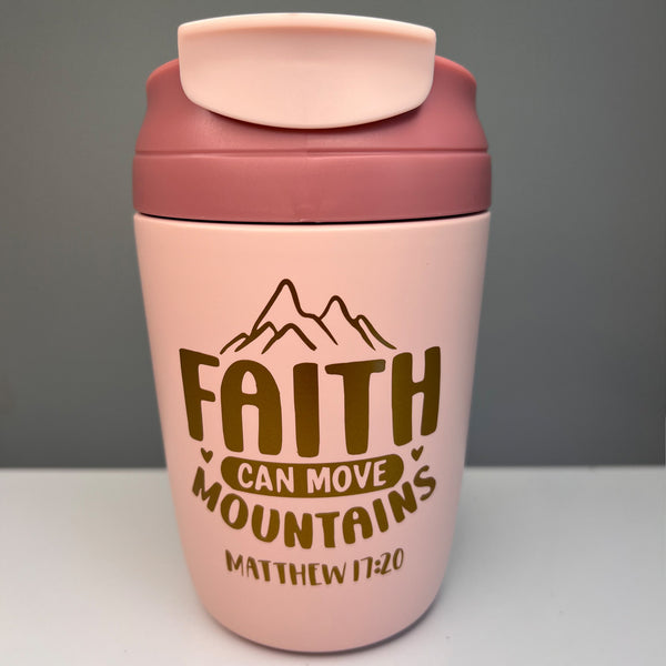 Travel Cup (Pink) - Faith can move mountains
