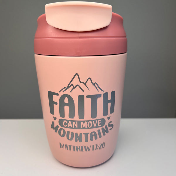 Travel Cup (Pink) - Faith can move mountains