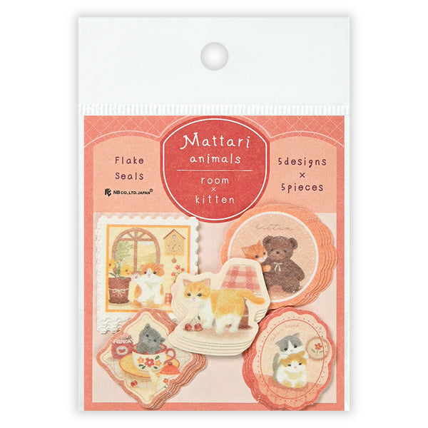 Mattari Animals - Kitten - Flake Seal Stickers