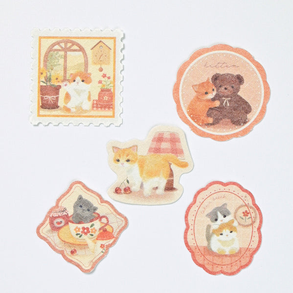 Mattari Animals - Kitten - Flake Seal Stickers