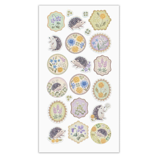 Fleurs et Chance Hedgehog "Plaisir" Stickers by NB Co. Japan