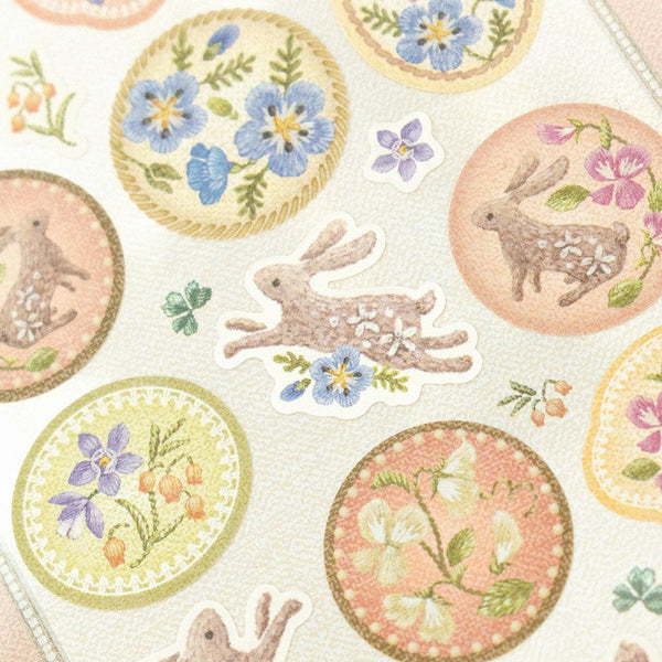 Fleurs et Chance Rabbit "Fete" Stickers by NB Co. Japan