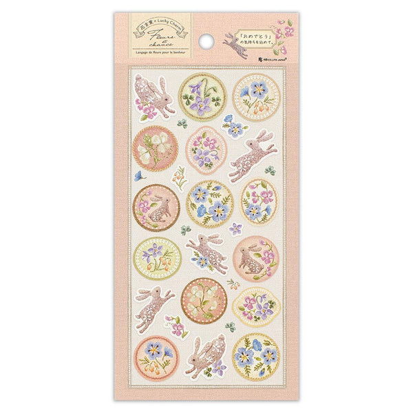 Fleurs et Chance Rabbit "Fete" Stickers by NB Co. Japan