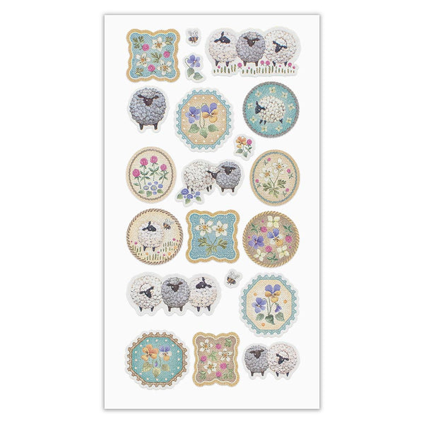 Fleurs et Chance Sheep "Cher" Stickers by NB Co. Japan