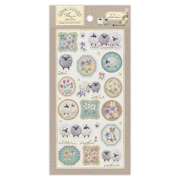 Fleurs et Chance Sheep "Cher" Stickers by NB Co. Japan