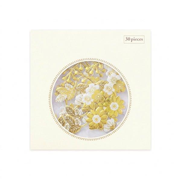 midori gold stickers flower