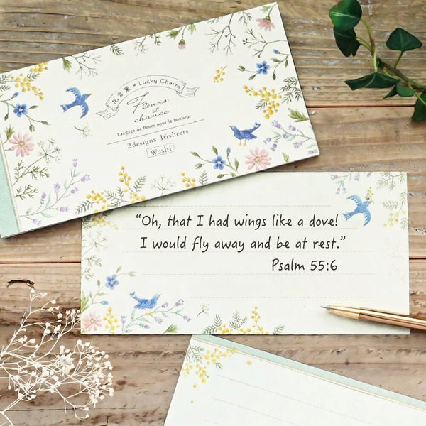 Fleurs et Chance - Blue Bird - Writing Paper