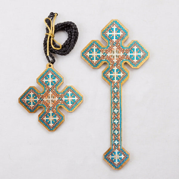 Priest Square Iota Crosses - Turquoise