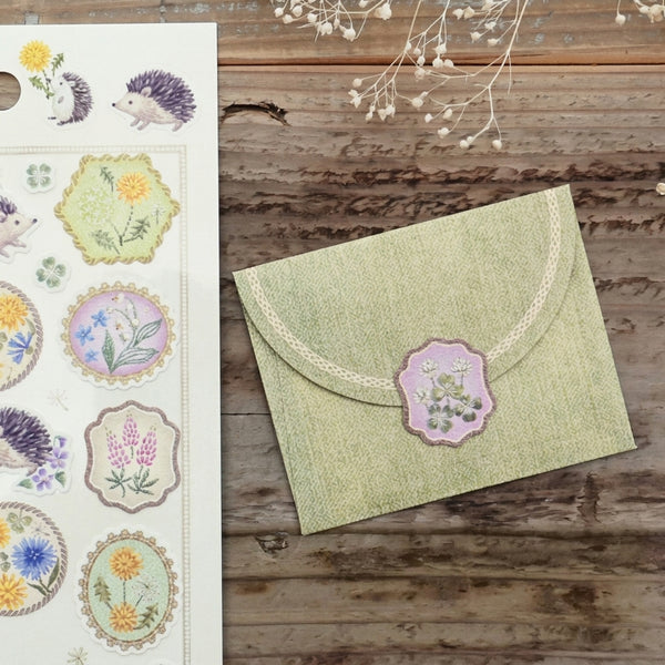 Fleurs et Chance Hedgehog "Plaisir" Stickers by NB Co. Japan