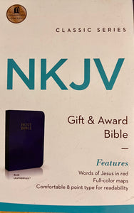 NKJV Bible - Gift & Award Bible - Soft Cover (Navy Blue)