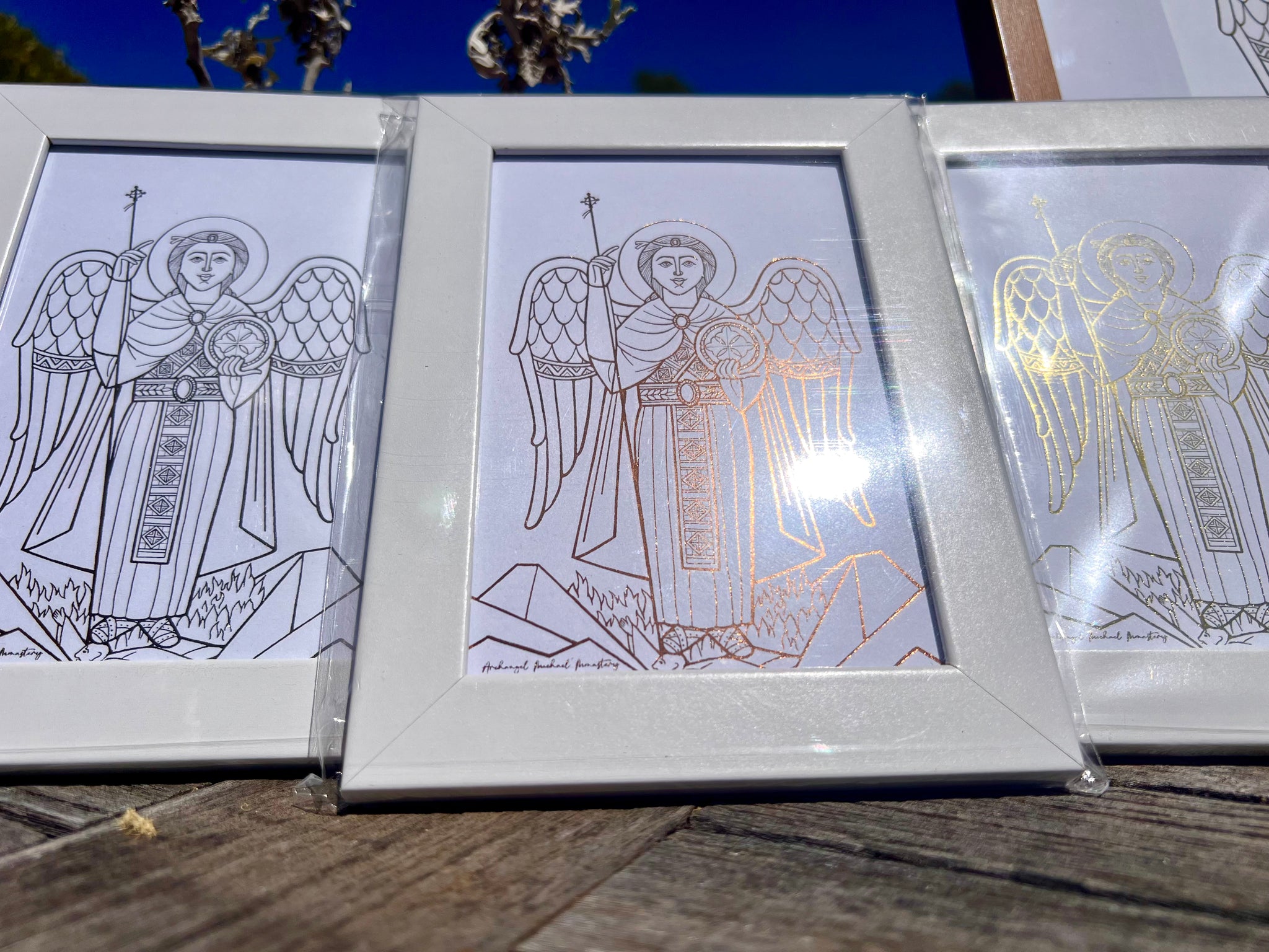 Archangel Michael icon foil print foil frame golden 