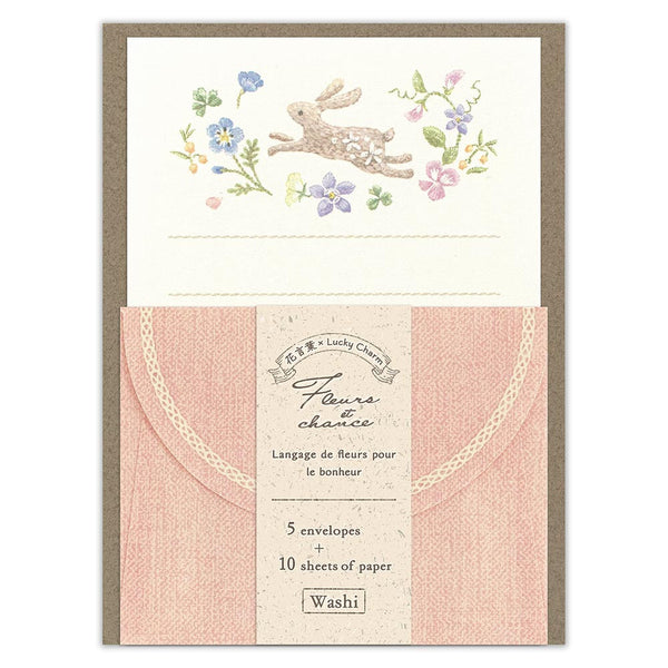 Fleurs et Chance Rabbit "Fete" Mini Letter Set by NB Co. Japan