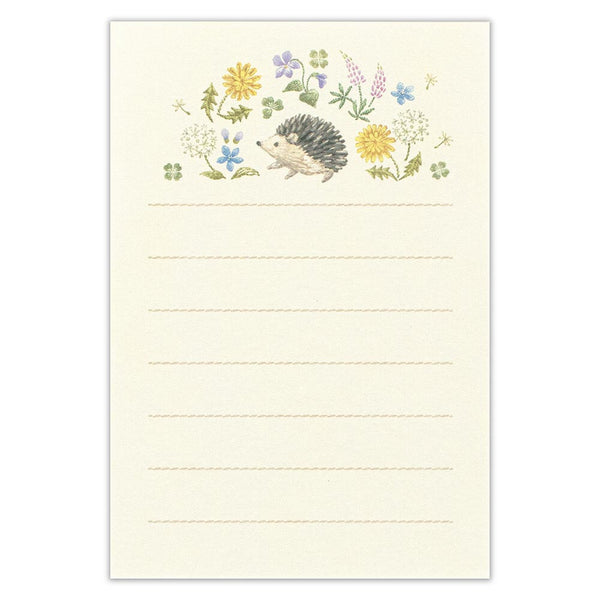 Fleurs et Chance Hedgehog "Plaisir" Mini Letter Set by NB Co. Japan