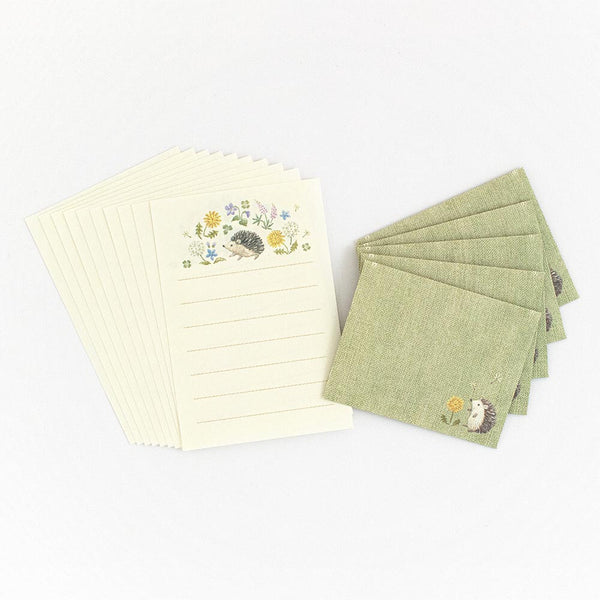 Fleurs et Chance Hedgehog "Plaisir" Mini Letter Set by NB Co. Japan
