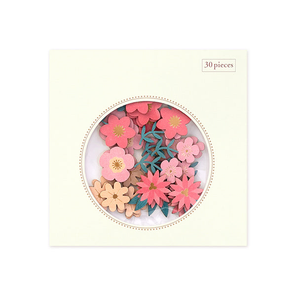 Pink Florals Flake Stickers - Paper Craft Museum by Midori