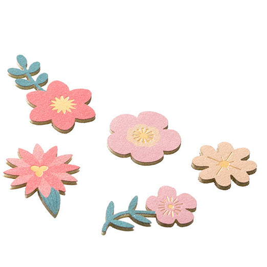Pink Florals Flake Stickers - Paper Craft Museum by Midori