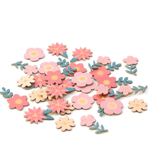 Pink Florals Flake Stickers - Paper Craft Museum by Midori