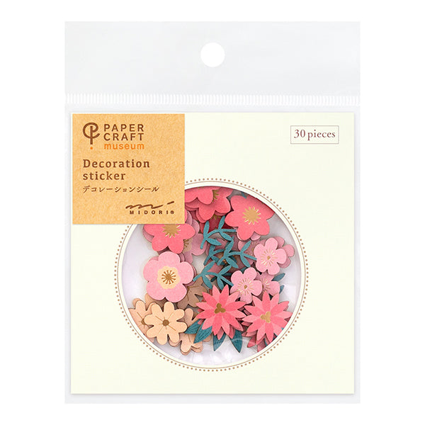 Pink Florals Flake Stickers - Paper Craft Museum by Midori