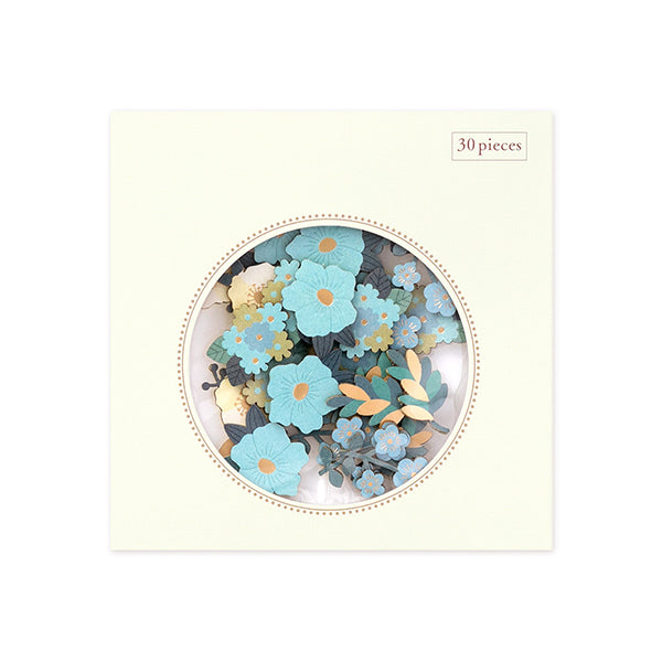 Blue Florals Flake Stickers - Paper Craft Museum by Midori&nbsp;