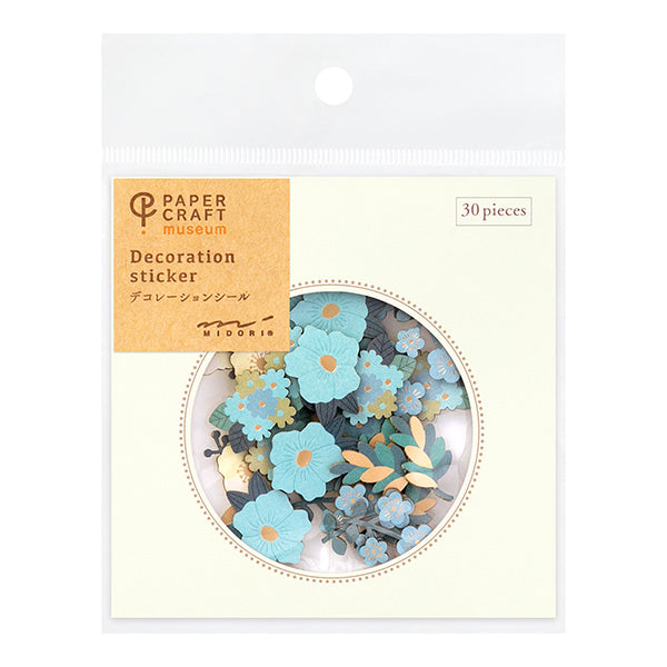 Blue Florals Flake Stickers - Paper Craft Museum by Midori&nbsp;