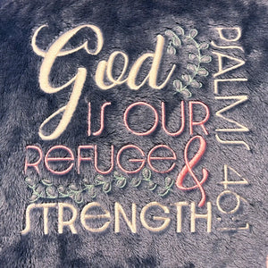 'God is our refuge' Plush Blanket