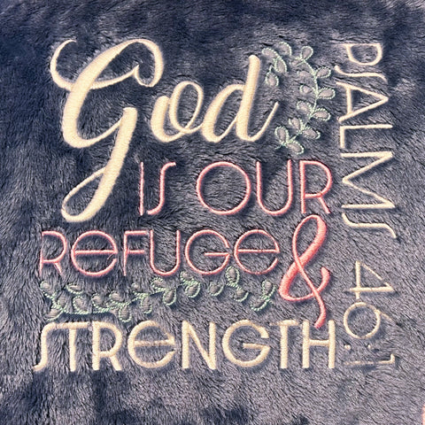 'God is our refuge' Plush Blanket
