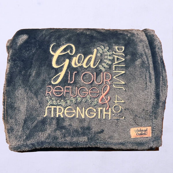 'God is our refuge' Plush Blanket