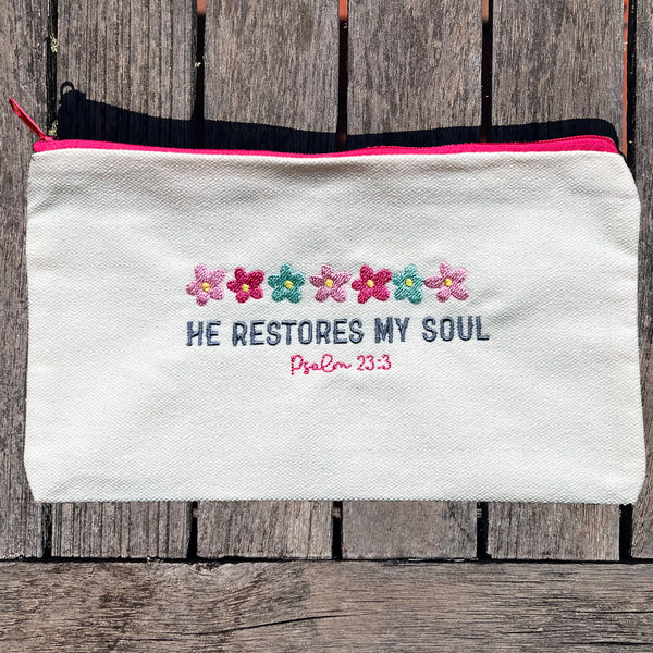 embroidered pencil case bible verse