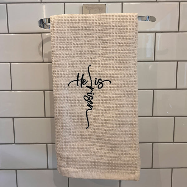 'He is Risen' Tea Towel - Beige