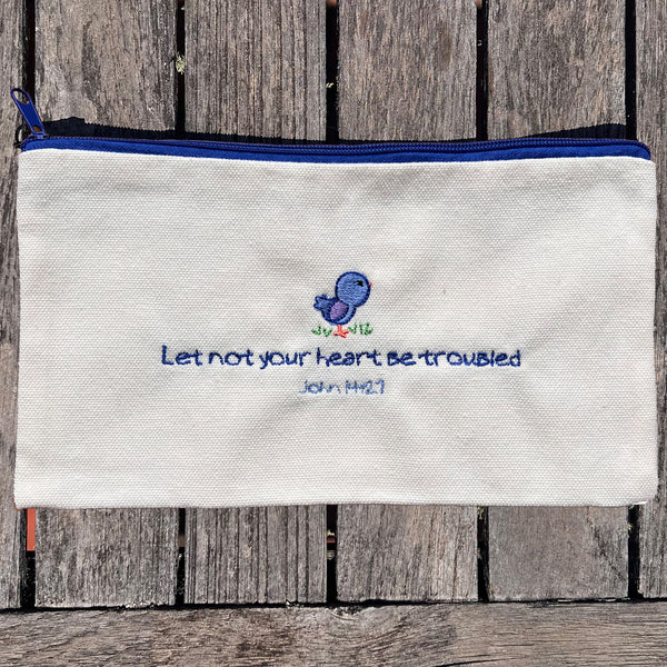 'Let not your heart' Canvas Pouch