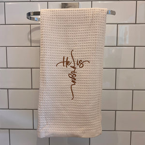 'He is Risen' Tea Towel - Beige