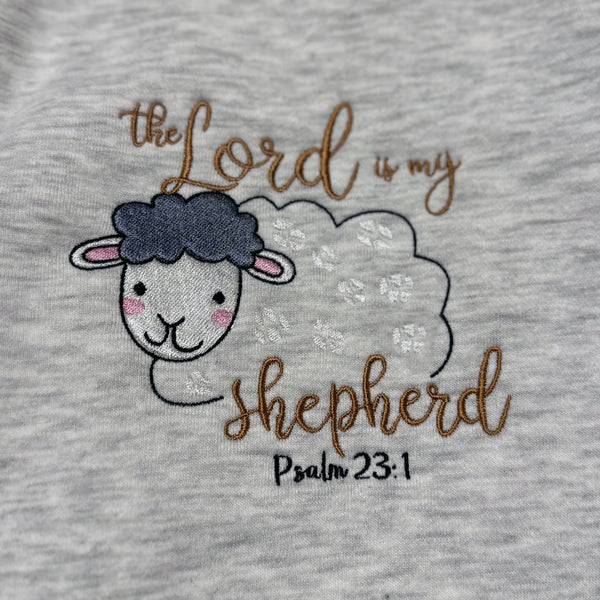 The Lord is my shepherd embroidered jumper