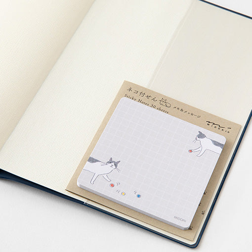 Midori Cat Sticky Notes Japanese Stationery
