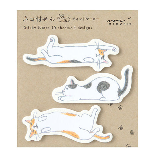 Midori Sticky Notes Cat Stretching