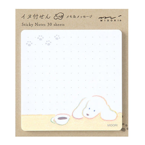 Sticky notes with a bear design on a beige background, featuring the brand 'MIDORI'.