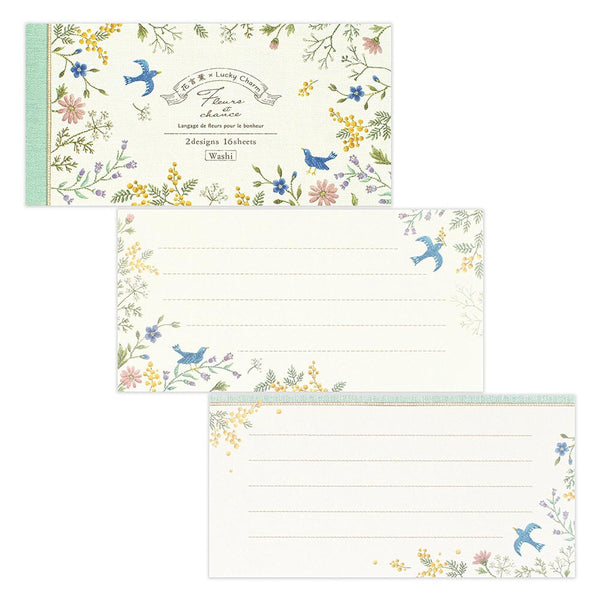 Fleurs et Chance Blue Bird "Merci" Writing Paper Set by NB Co. Japan