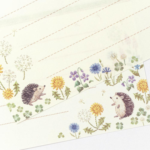Fleurs et Chance Hedgehog "Plaisir" Writing Paper Set by NB Co. Japan