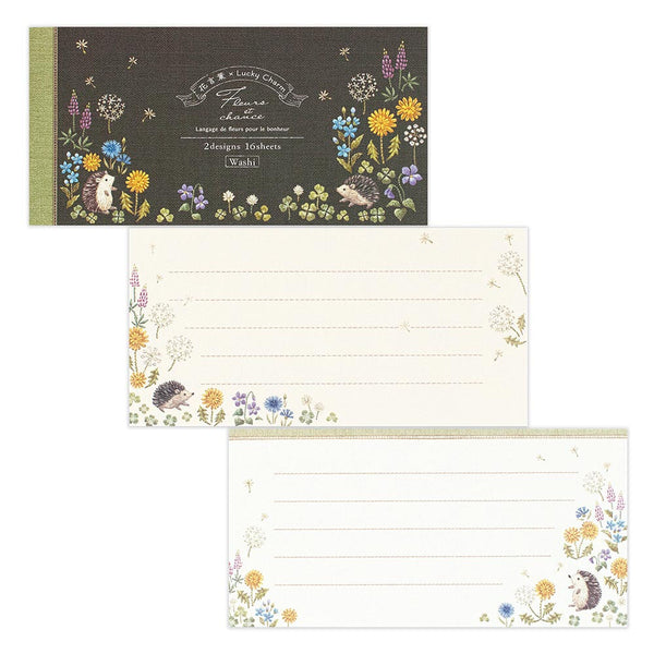 Fleurs et Chance Hedgehog "Plaisir" Writing Paper Set by NB Co. Japan