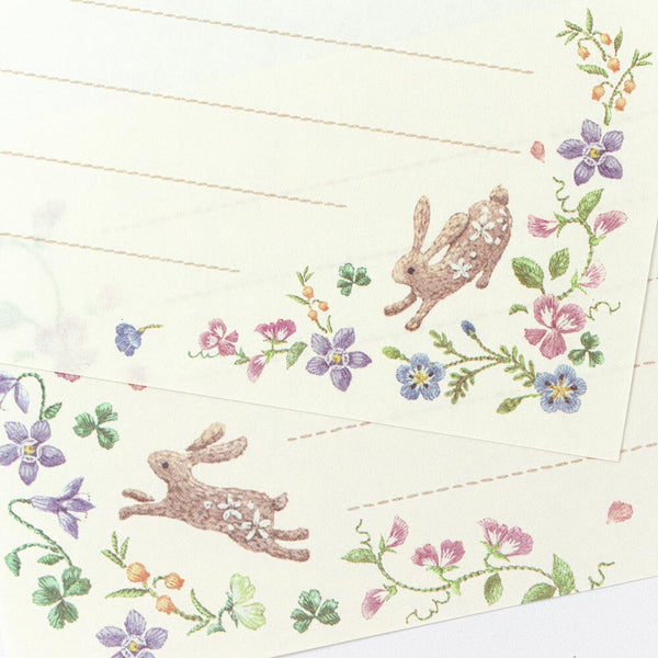 Fleurs et Chance Rabbit "Fete" Writing Paper Set by NB Co. Japan